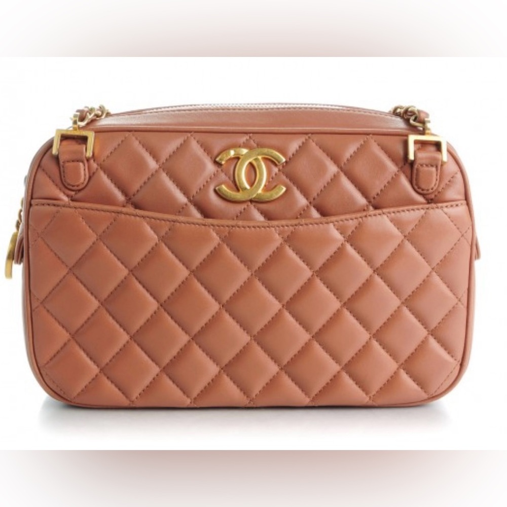 Chanel Lambskin Quilted Medium CC Crown Camera Case